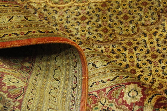 Image 1 of Alfombra persa original anudada a mano Tabriz Mahi fina con seda 345 x 241 cm en excelente estado