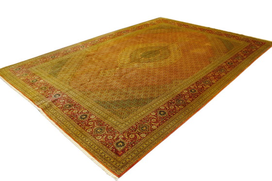 Image 1 of Alfombra persa original anudada a mano Tabriz Mahi fina con seda 345 x 241 cm en excelente estado
