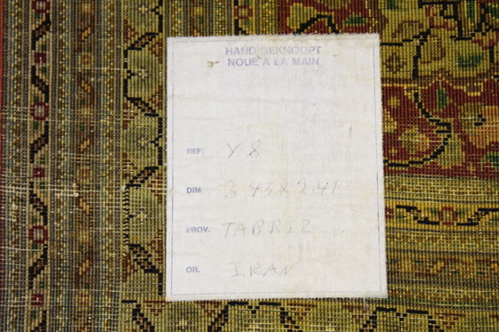 Image 1 of Alfombra persa original anudada a mano Tabriz Mahi fina con seda 345 x 241 cm en excelente estado