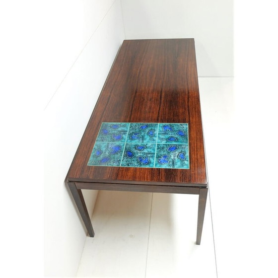 Image 1 of Tavolino da caffè vintage scandinavo in palissandro e piastrelle in ceramica, 1960