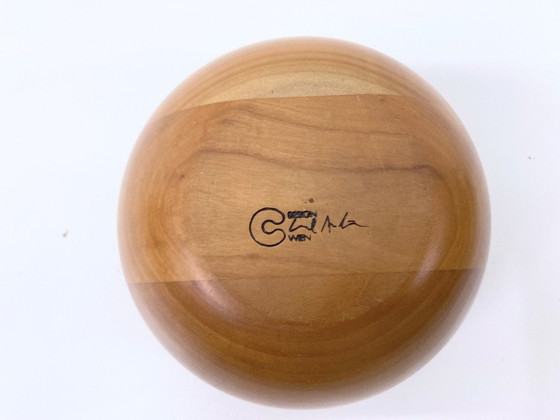 Image 1 of Walnut offering bowl by Carl Auböck 60s 70s design