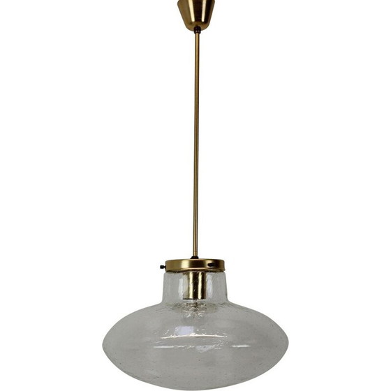 Image 1 of Lampada a sospensione vintage in vetro e metallo di Kamenicky Senov, Cecoslovacchia 1970