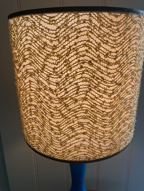 Image 1 of Danish Aqua Karstrup Glass Table Lamp With Shade