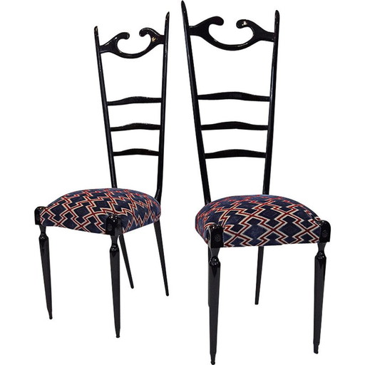 Pair of vintage "Chiavari" chairs by Paolo Buffa, 1950s