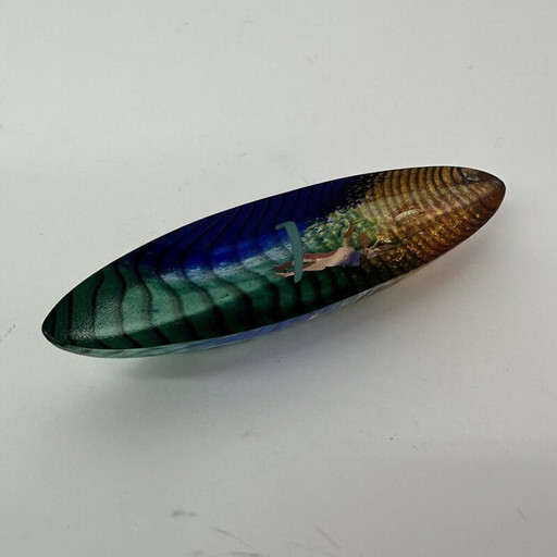 Vintage glass boat by Bertil Vallien for Kosta Boda, Sweden 1990s