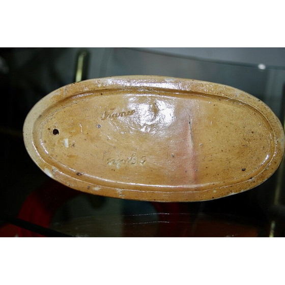 Image 1 of Vintage Art Nouveau empty pocket in enameled stoneware by Charles Greber, 1910