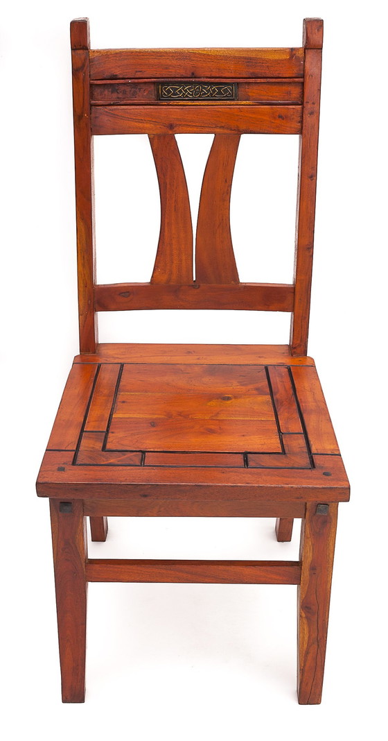 Image 1 of Set Of 4 Solid Mahogany Art Nouveau Chairs