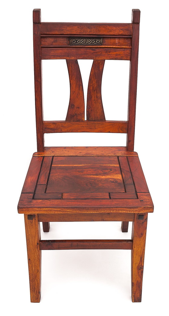 Image 1 of Set Of 4 Solid Mahogany Art Nouveau Chairs