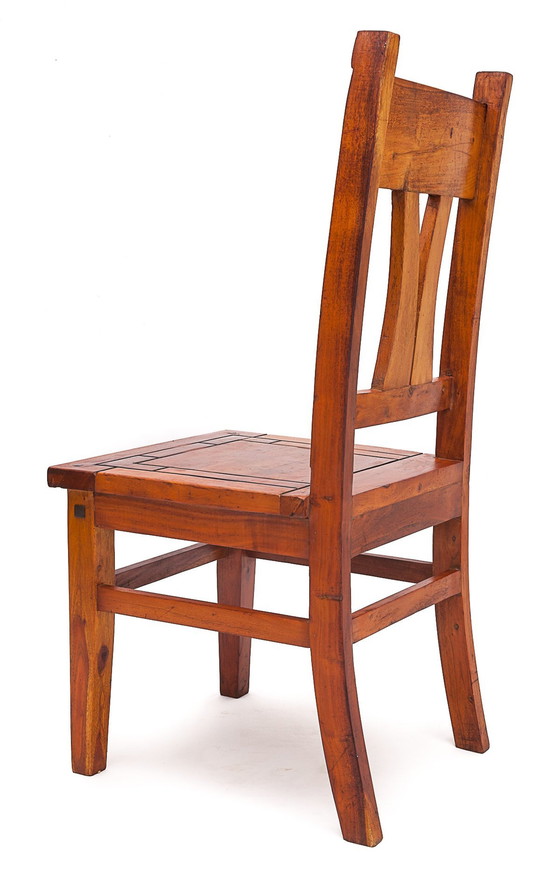 Image 1 of Set Of 4 Solid Mahogany Art Nouveau Chairs