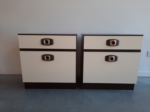 2x vintage bedside tables