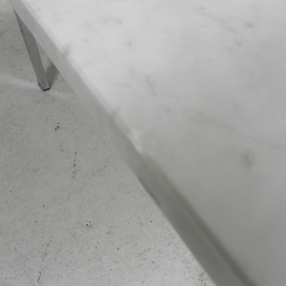 Image 1 of COFFEE TABLE WITH CARRARA MARBLE TOP 60 X 60 CM, 1970S