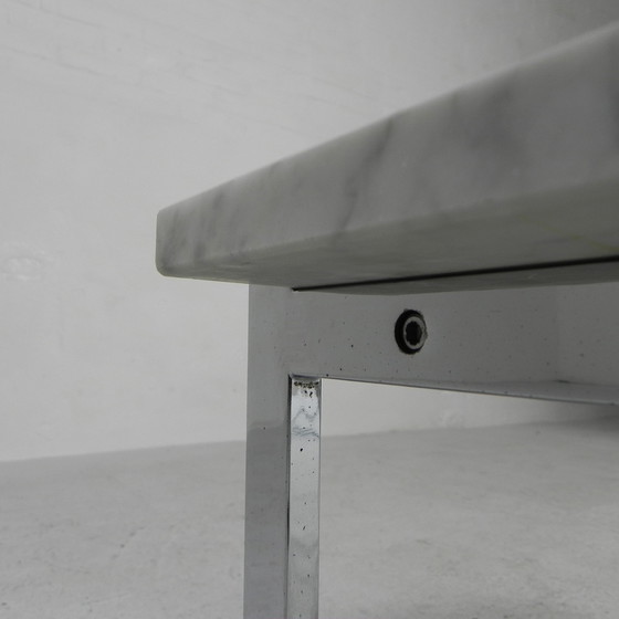 Image 1 of COFFEE TABLE WITH CARRARA MARBLE TOP 60 X 60 CM, 1970S