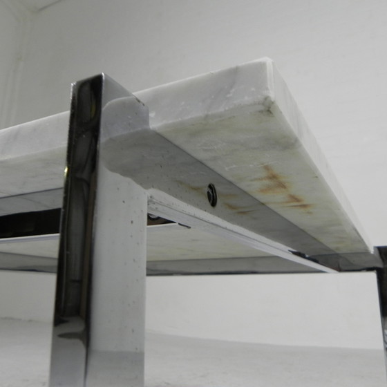 Image 1 of COFFEE TABLE WITH CARRARA MARBLE TOP 60 X 60 CM, 1970S