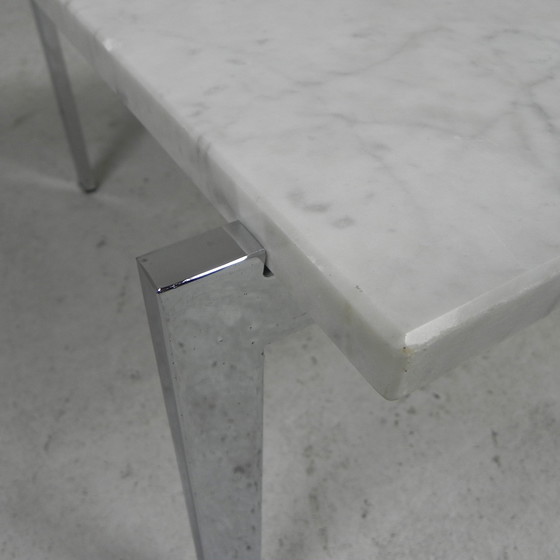 Image 1 of COFFEE TABLE WITH CARRARA MARBLE TOP 60 X 60 CM, 1970S