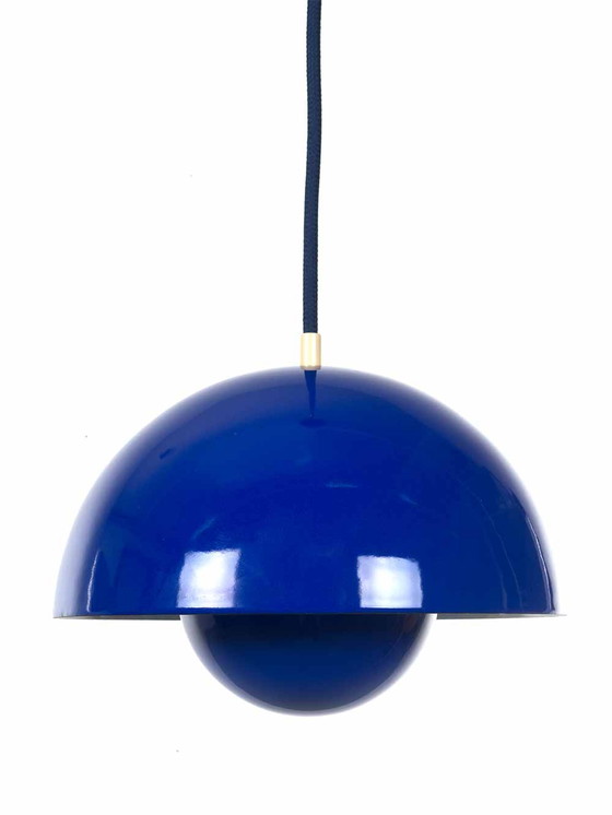 Image 1 of Verner Panton Louis Poulsen Cobalt blue flowerpot