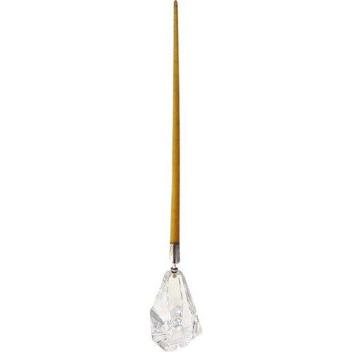 Vintage crystal candlestick by Daum, France 1970