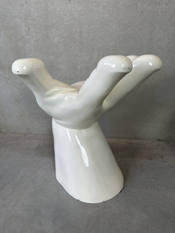 Image 1 of Chaise à main vintage / tabouret polyester - 80's