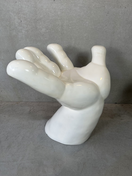 Image 1 of Vintage hand chair / stool polyester - 80's