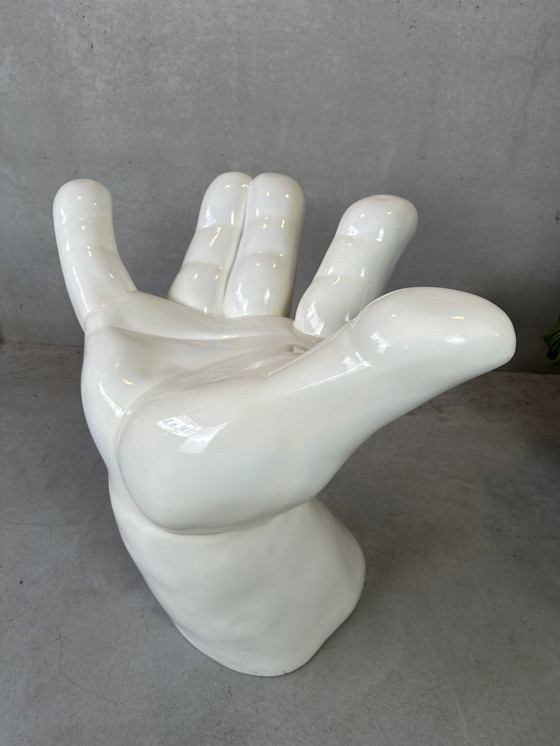 Image 1 of Vintage hand chair / stool polyester - 80's