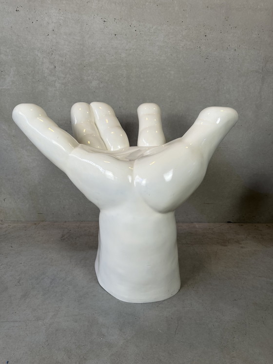 Image 1 of Chaise à main vintage / tabouret polyester - 80's