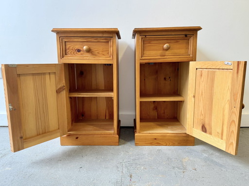 Pair Of Solid Pine Bedside Tables