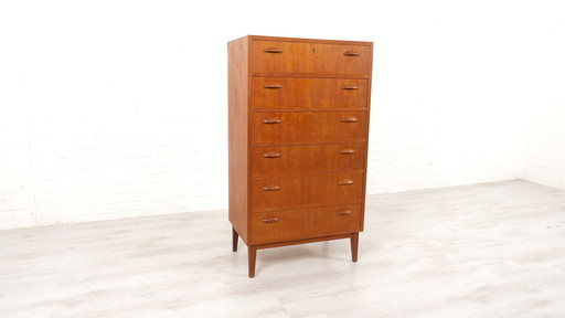 Dresser | Danish Design | Teak | 6 Drawers | 117 Cm