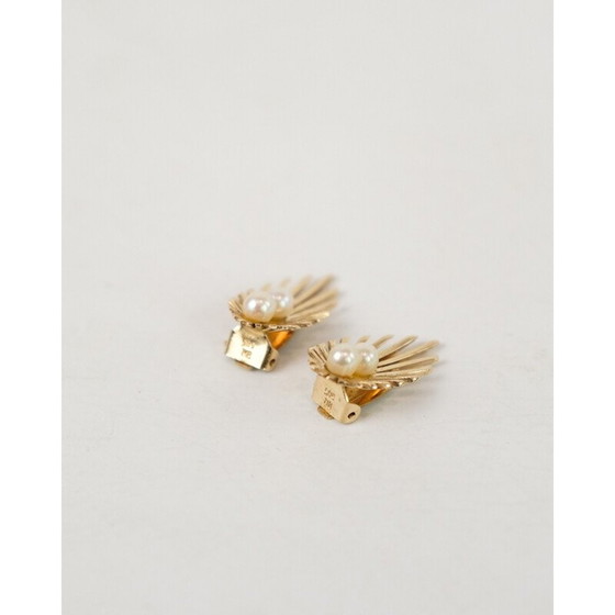 Image 1 of Pair of vintage 14 karat ear clips stamped by Bernhard Hertz