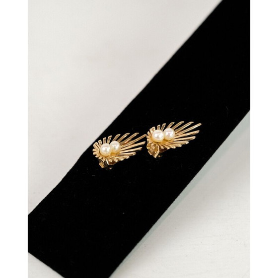 Image 1 of Pair of vintage 14 karat ear clips stamped by Bernhard Hertz