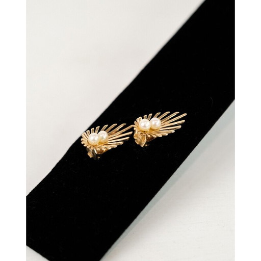 Pair of vintage 14 karat ear clips stamped by Bernhard Hertz