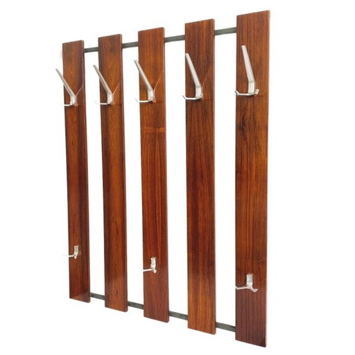 Danish design wall coat rack teak 1960's