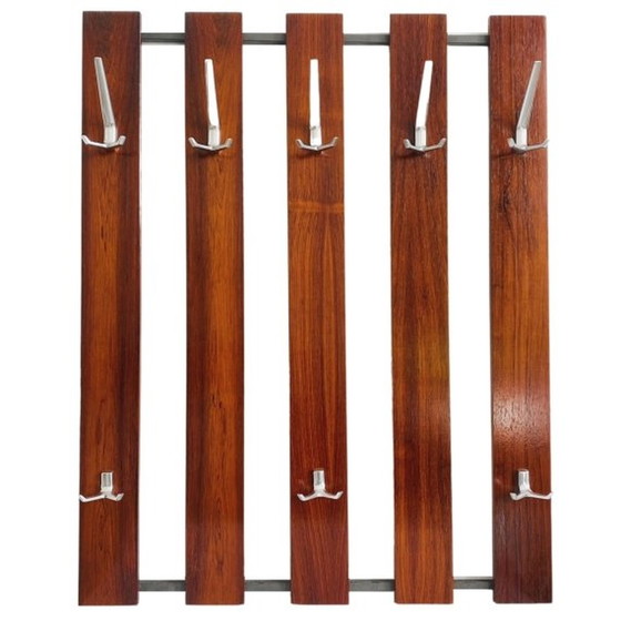 Image 1 of Danish design wall coat rack teak 1960's