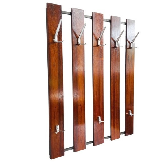 Image 1 of Danish design wall coat rack teak 1960's