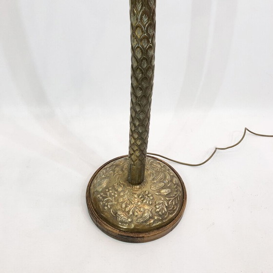 Image 1 of Mid century brutalist brass palm tree floor lamp Hollywood Regency, Spain 1970s