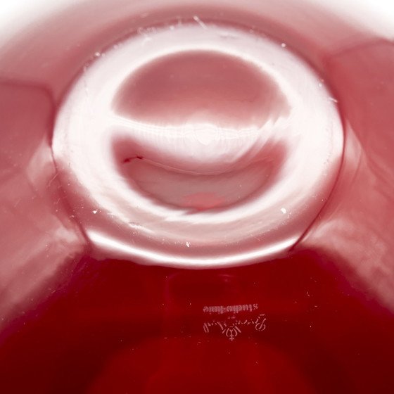 Image 1 of Rosenthal Studio-Line Glass Vase Pure Ambitin Wine-Red Elliptical Ball-Shaped