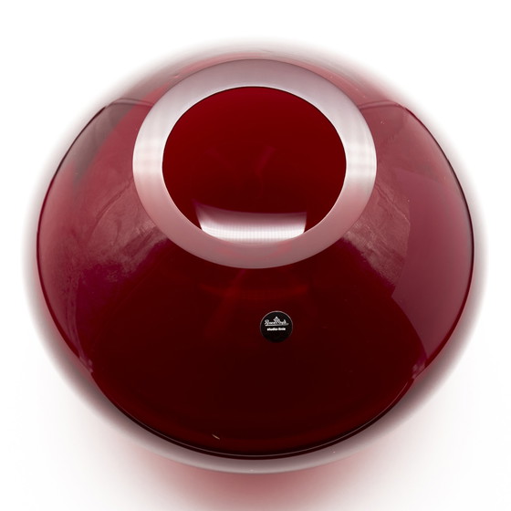 Image 1 of Rosenthal Studio-Line Glass Vase Pure Ambitin Wine-Red Elliptical Ball-Shaped