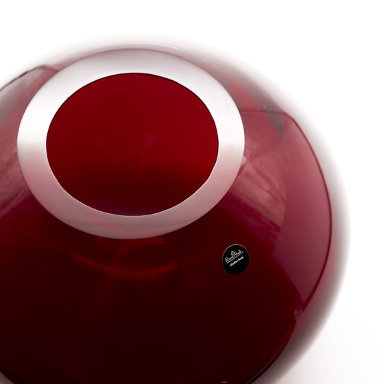 Image 1 of Rosenthal Studio-Line Vase en verre Pure Ambitin Wine-Red Elliptical Ball-Shaped