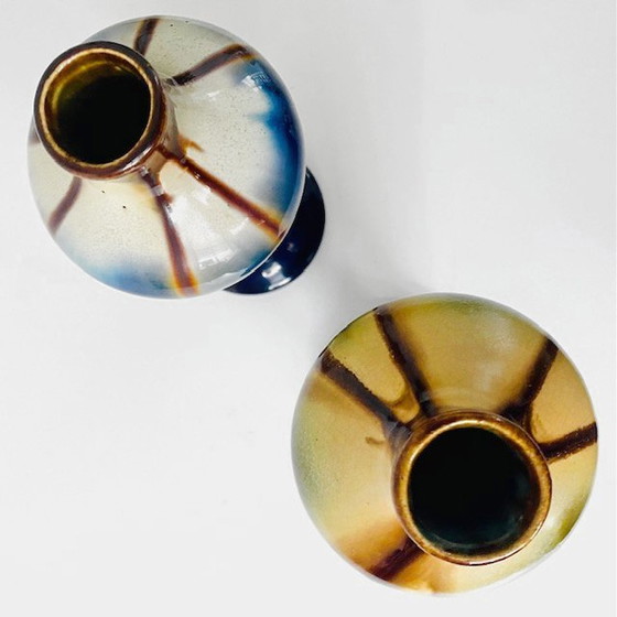 Image 1 of Art deco Thulin dripping glaze vases ceramics