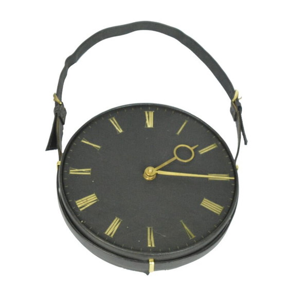 Image 1 of Orologio da parete vintage in pelle Silvos, Germania anni '70