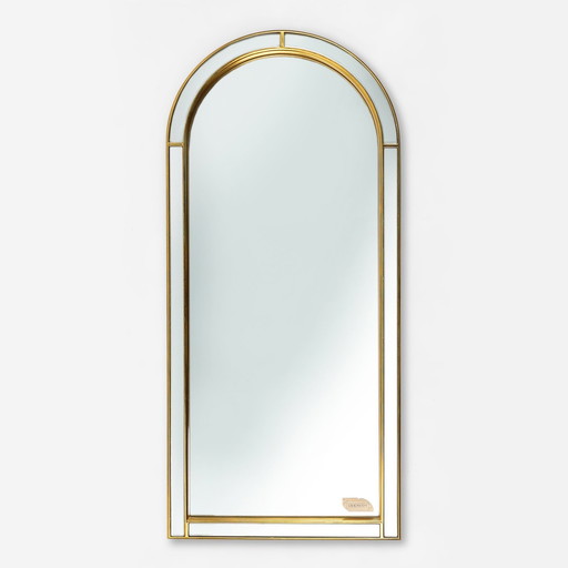 Large Facet Cut Mirror with Gilded Frame by Deknudt, 1960s