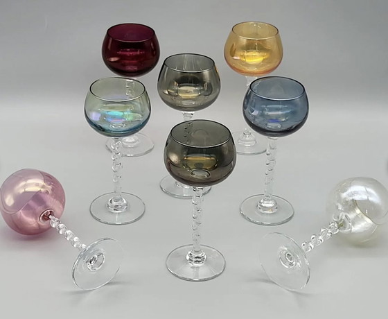 Image 1 of Murano Crystal Wine Glasses 50's