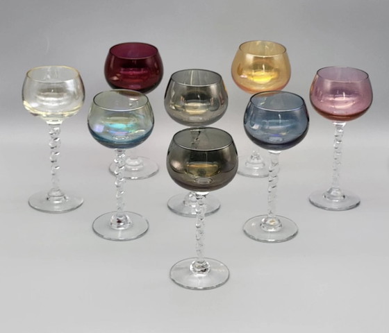 Image 1 of Murano Crystal Wine Glasses 50's