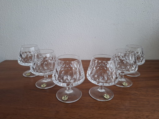 6x Peill & Putzler crystal cognac glasses