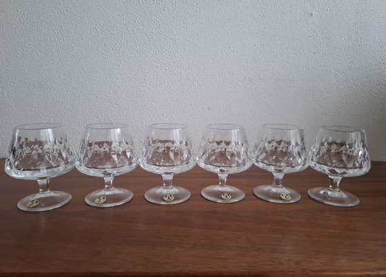 Image 1 of 6x Peill & Putzler crystal cognac glasses