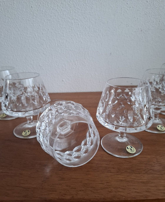 Image 1 of 6x Peill & Putzler crystal cognac glasses