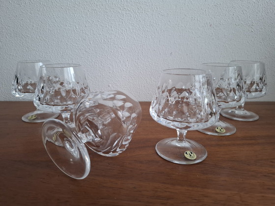 Image 1 of 6x Peill & Putzler crystal cognac glasses