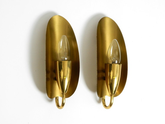 Image 1 of Two Magical Original Mid Century Modern Bag Brass Wall Lamps