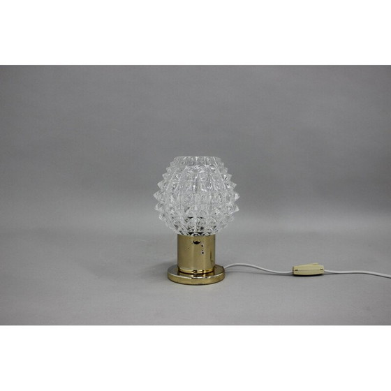 Image 1 of Vintage brass and glass table lamp by Kamenicky Senov, Czechoslovakia 1970