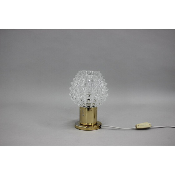Image 1 of Vintage brass and glass table lamp by Kamenicky Senov, Czechoslovakia 1970