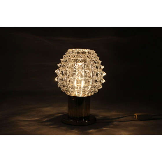 Image 1 of Vintage brass and glass table lamp by Kamenicky Senov, Czechoslovakia 1970