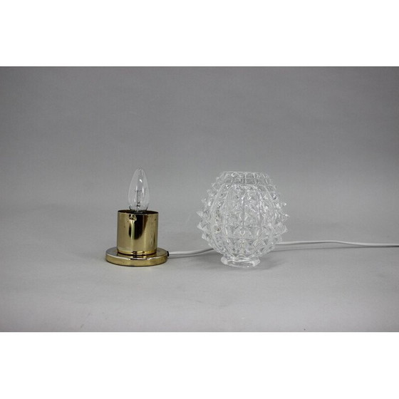Image 1 of Vintage brass and glass table lamp by Kamenicky Senov, Czechoslovakia 1970